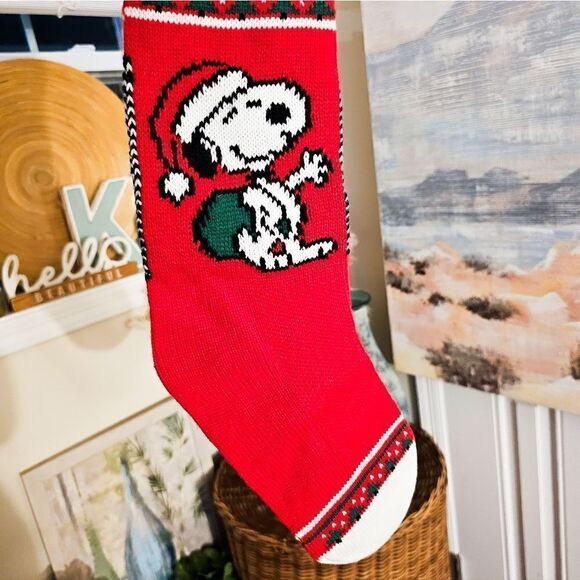 VTG Snoopy 1958 Embassador Hallmark Peanut Charlie Brown Knitted Stocking . - Picture 6 of 13